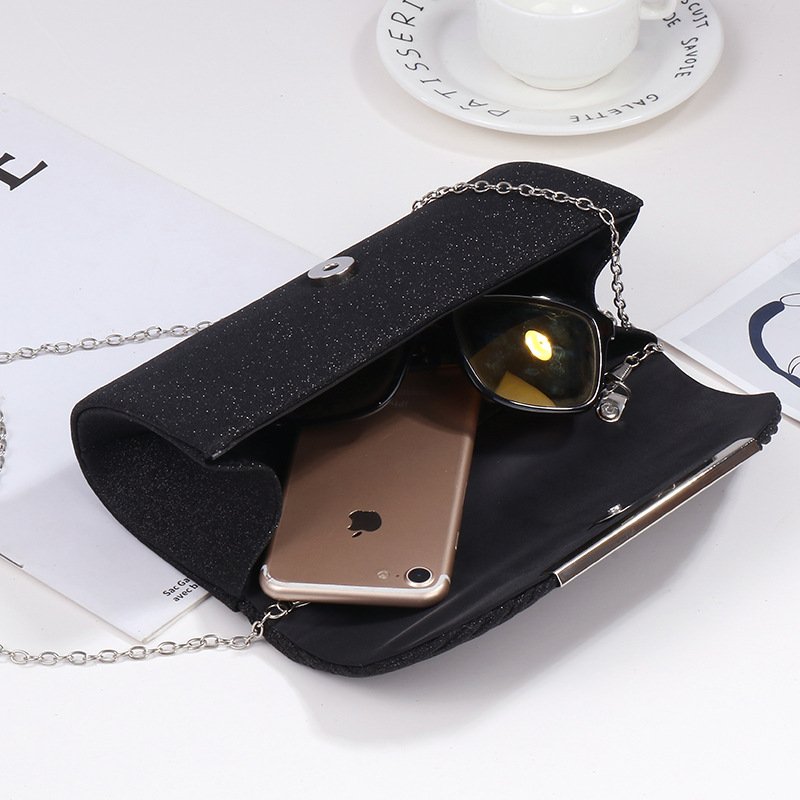 Colorful Bright Grain Wrinkle Textured Long Hardware Trim Strip Luxury Dinner Clutch Purse Large Capacity Envelope Evening Bag