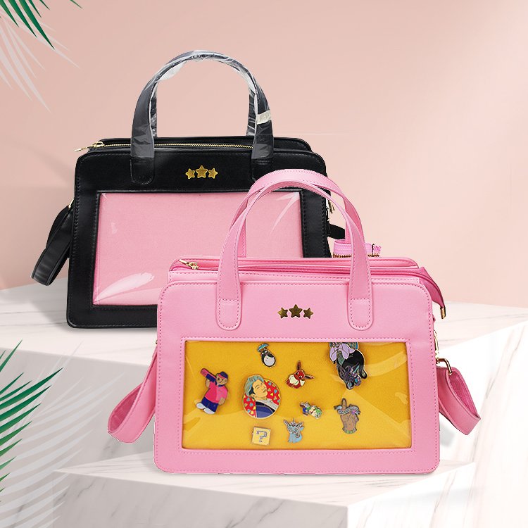 Custom Girls Anime School Transparent Shoulder Clear Ita Tote Bag