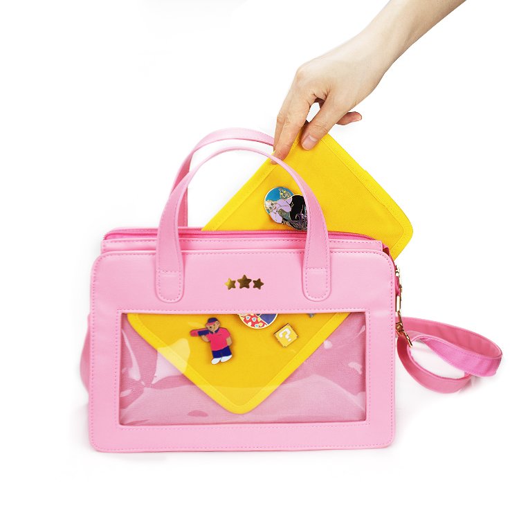 Custom Girls Anime School Transparent Shoulder Clear Ita Tote Bag