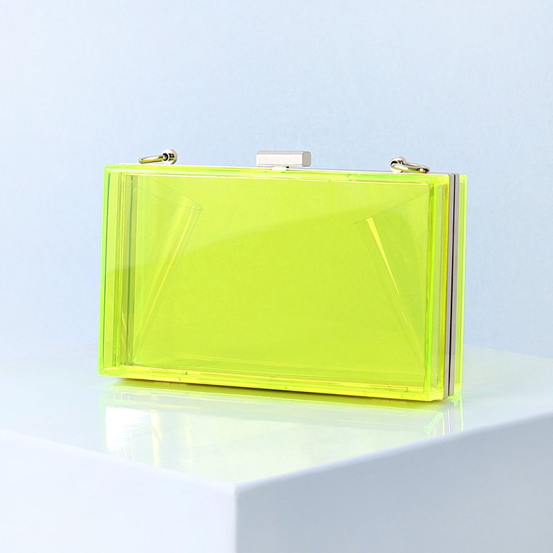2022 Fashion Acrylic Clear Purse Cute Transparent Crossbody Bag Handbag Chain Shoulder Evening Clutch Bag