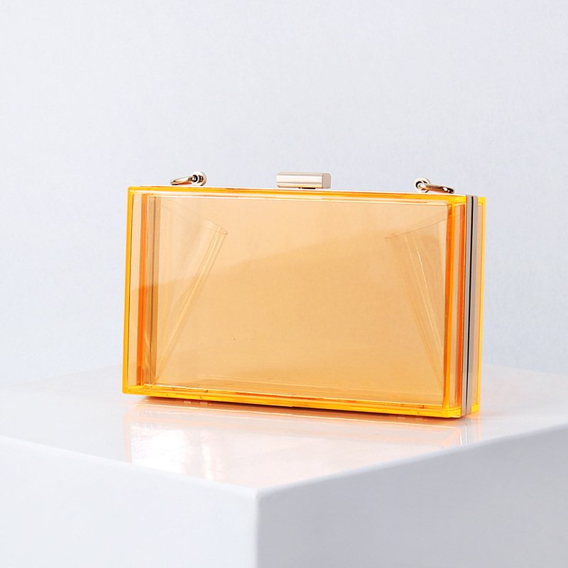 2022 Fashion Acrylic Clear Purse Cute Transparent Crossbody Bag Handbag Chain Shoulder Evening Clutch Bag