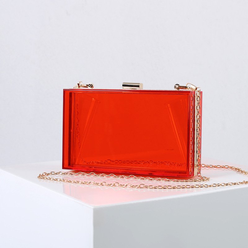 2022 Fashion Acrylic Clear Purse Cute Transparent Crossbody Bag Handbag Chain Shoulder Evening Clutch Bag