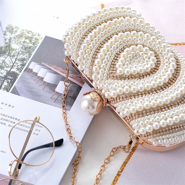 popular Bags With Embroideries Luxury Diamond Rhinestone Pearls Beaded Wedding Clutch Purse Ladies Bridal Evening Bags