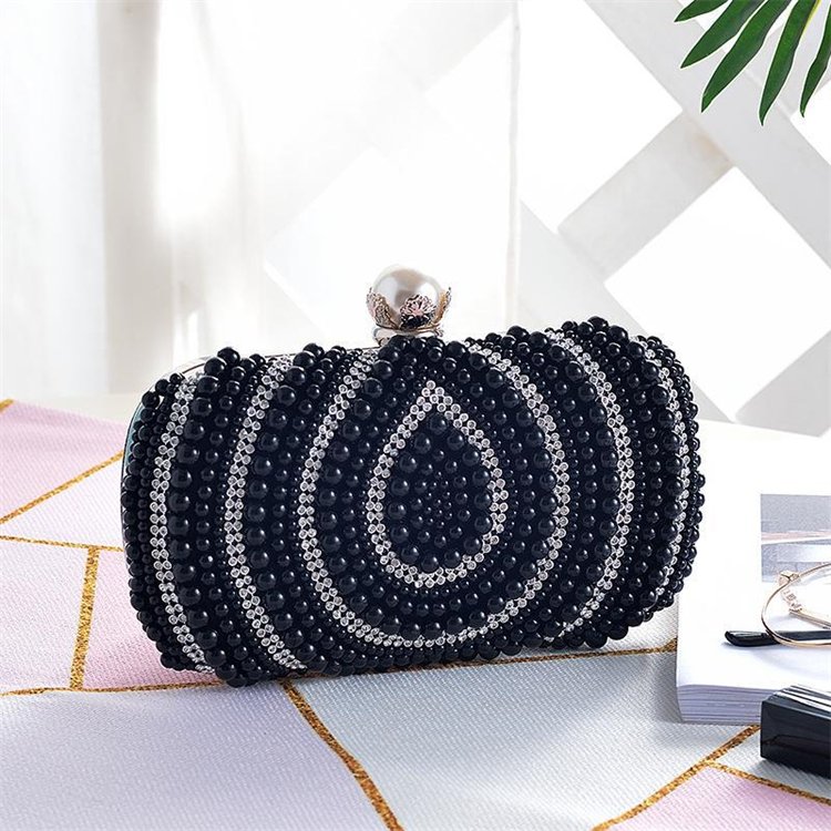 popular Bags With Embroideries Luxury Diamond Rhinestone Pearls Beaded Wedding Clutch Purse Ladies Bridal Evening Bags