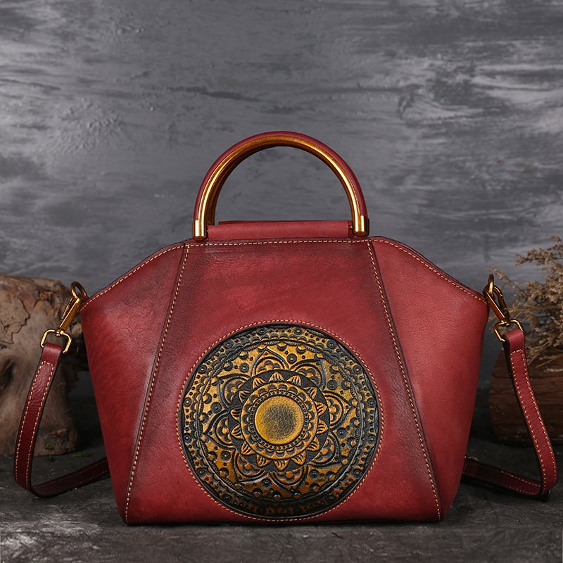 Genuine Leather Purses And Handbags Wholesale Retro Leather Tote Women'S Shoulder Bags Handmade Purses Custom Tote Bag With Logo
