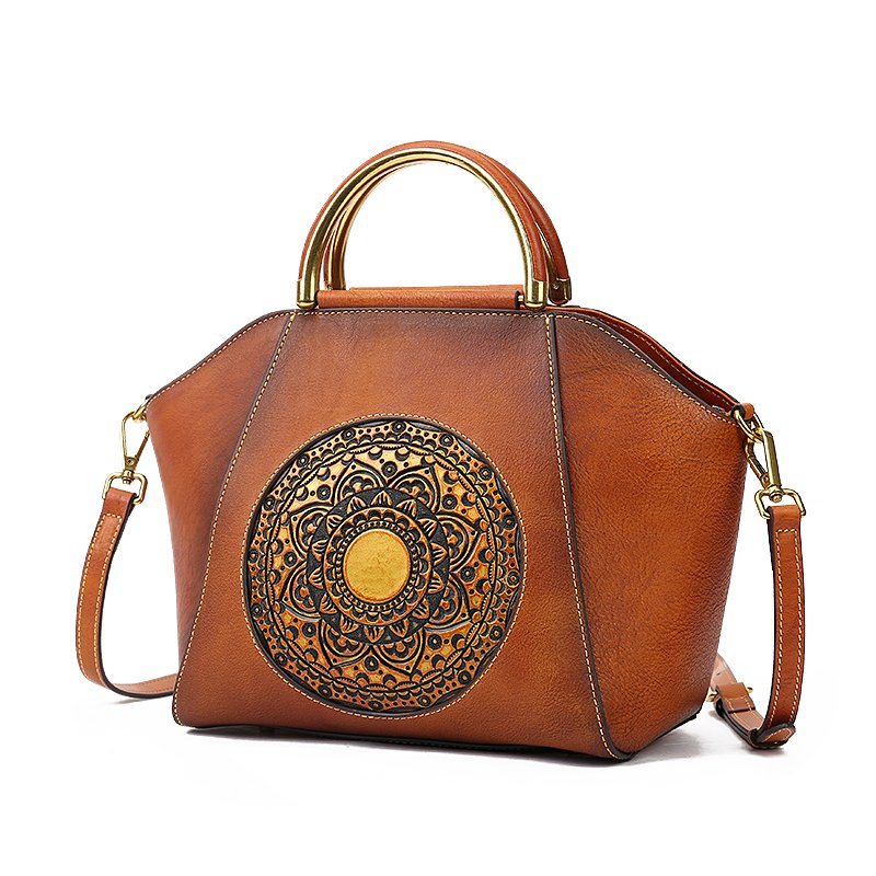 Genuine Leather Purses And Handbags Wholesale Retro Leather Tote Women'S Shoulder Bags Handmade Purses Custom Tote Bag With Logo