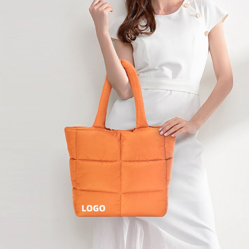 Women Lightweight Quilted Shoulder Bag Carryall Gym Bag Soft Puffer Tote Bag Big Capacity Hobo Purse Handbag