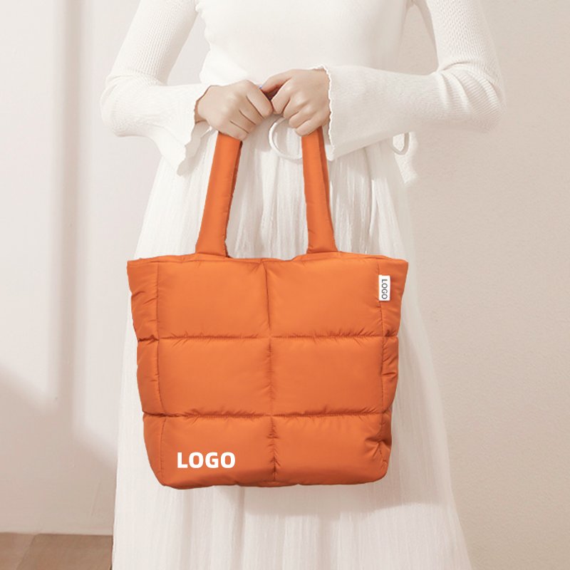 Women Lightweight Quilted Shoulder Bag Carryall Gym Bag Soft Puffer Tote Bag Big Capacity Hobo Purse Handbag