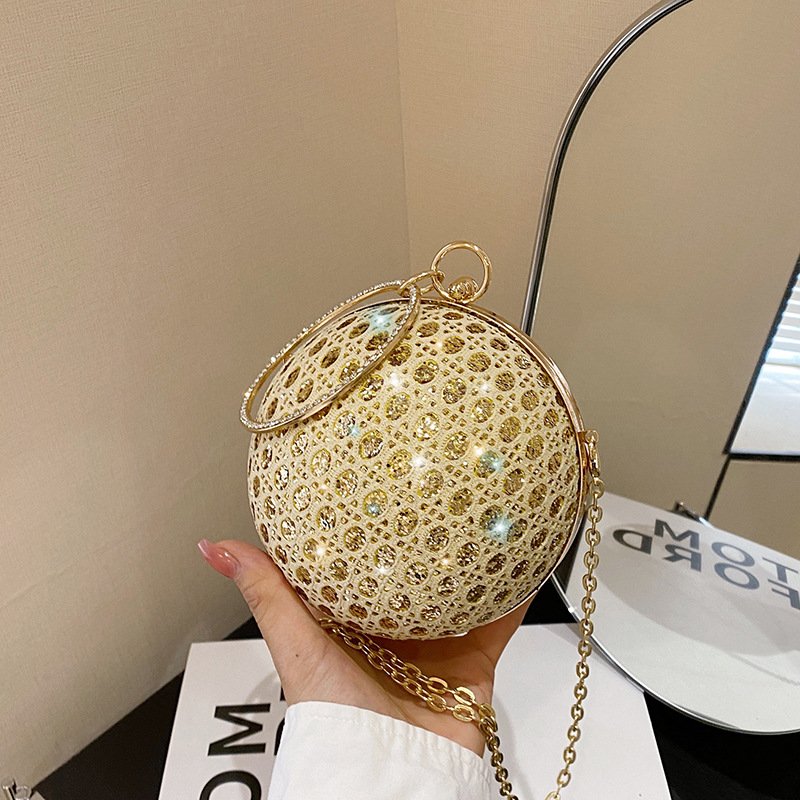 New Factory Wholesale Circular Evening clutch Bag Crystal Dinner Party Wedding Purses and handbag luxury Designer shoulder bag