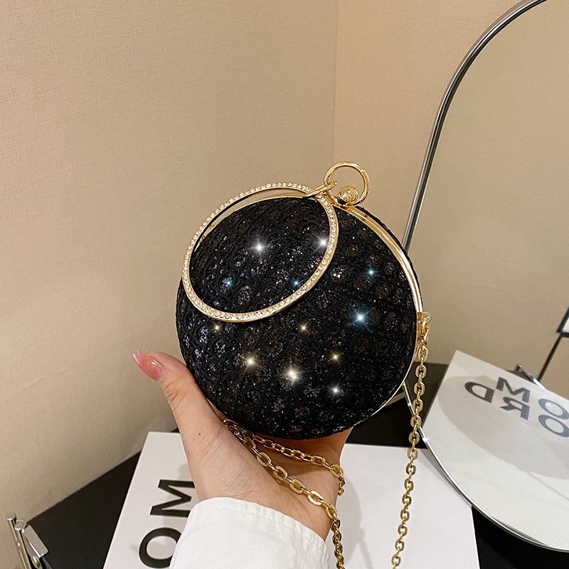 New Factory Wholesale Circular Evening clutch Bag Crystal Dinner Party Wedding Purses and handbag luxury Designer shoulder bag
