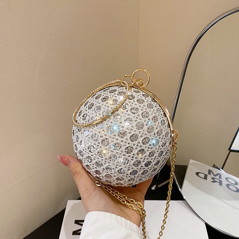 New Factory Wholesale Circular Evening clutch Bag Crystal Dinner Party Wedding Purses and handbag luxury Designer shoulder bag