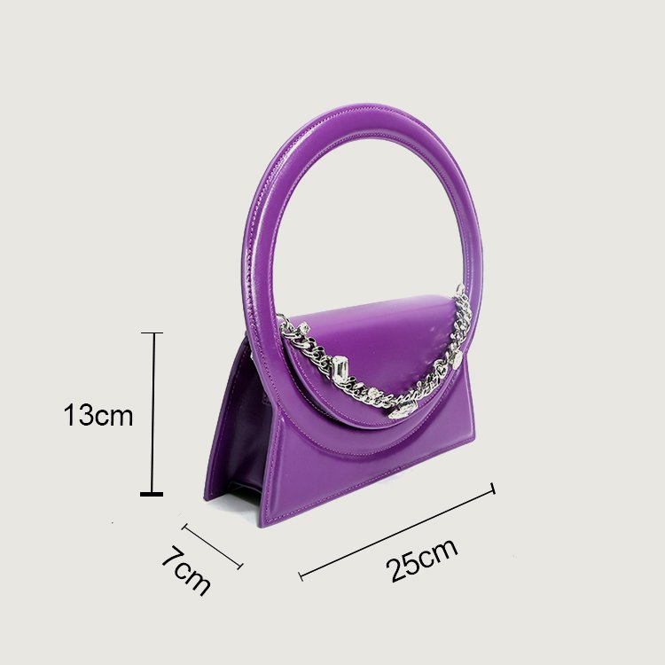Designer Lady Evening Hand Bag #PZ2023007 Unique Round handle Diamond Chain Decor luxury rhinestone clutch bags evening bags