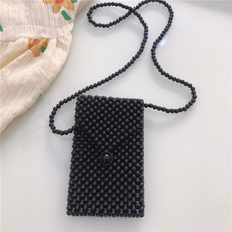 Luxury White Pearl Purses Shoulder Bag for Women Pearl Bag Crossbody Beaded Clutch Evening Bag