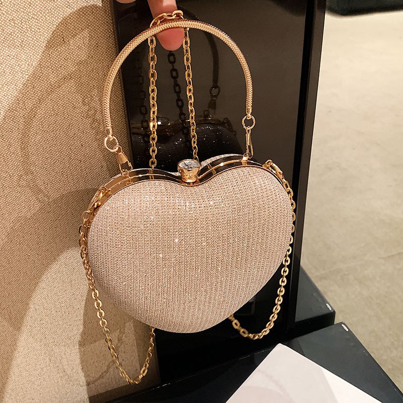 Wholesale evening bag Women's Clutch Cross-Body Bag with Peach Heart Design Mini Small Portable Chain New Fashion Sense bag