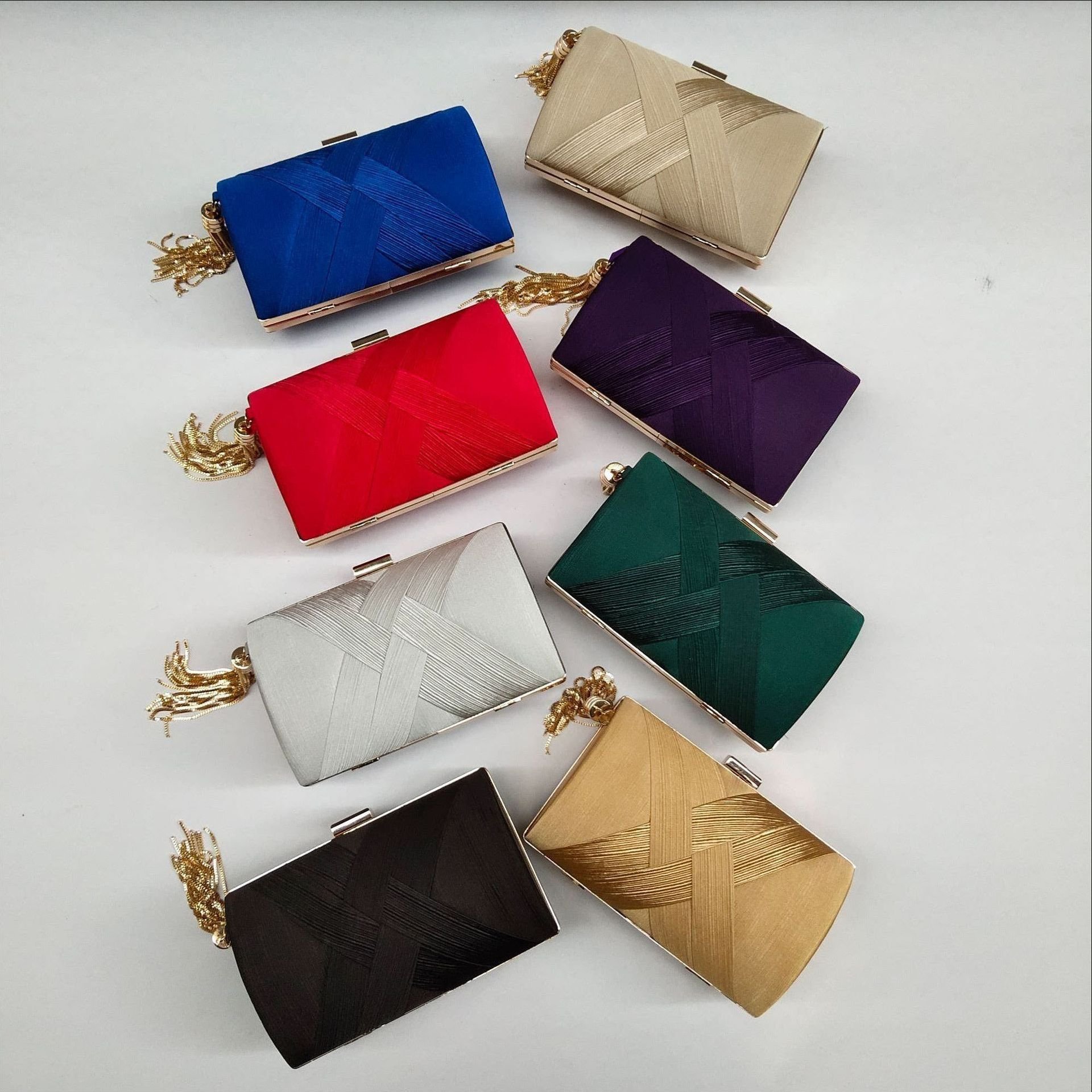 Party Dinner High Quality Luxury Chain Waist Evening Ladies Clutch Bag Tassel chain dinner bag Weaving Elegant Evening Bags