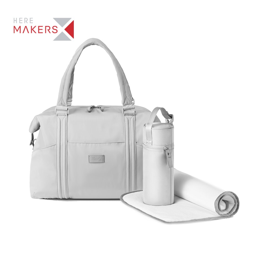 BSCI Factory OEM High quality RPET Baby Mommy bag Sac a langer Large capacity Stylish Daily Travel Tote Diaper Bag For Women