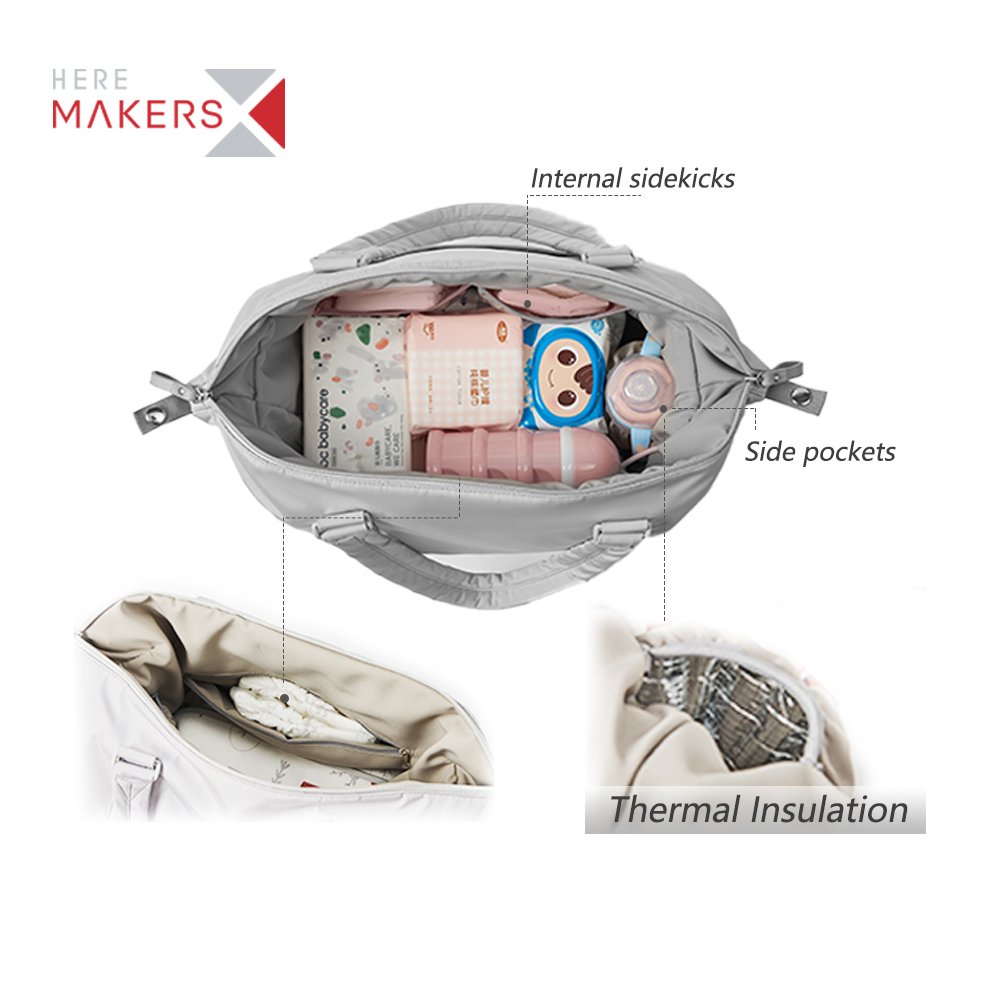 BSCI Factory OEM High quality RPET Baby Mommy bag Sac a langer Large capacity Stylish Daily Travel Tote Diaper Bag For Women