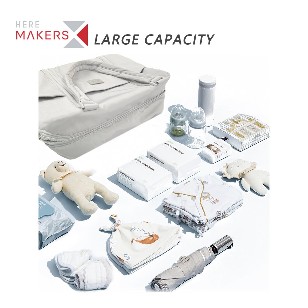 BSCI Factory OEM High quality RPET Baby Mommy bag Sac a langer Large capacity Stylish Daily Travel Tote Diaper Bag For Women