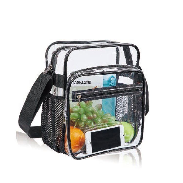 Fashionable Clear Pvc Bag Waterproof Shoulder Bag Stadium Approved Tote Bag With Zipper Closure And Adjustable Strap