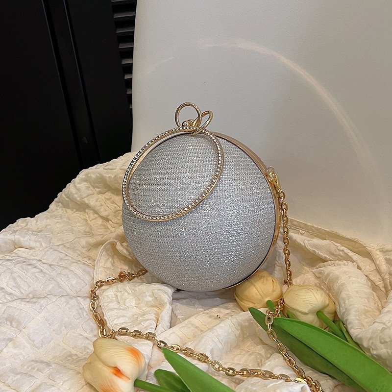Wholesale fashion chain round temperament diamond-encrusted hand crossbody bag ladies dinner party evening bags