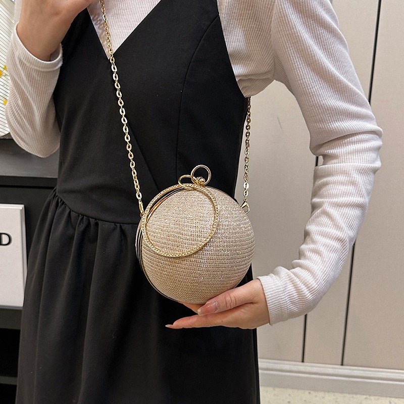 Wholesale fashion chain round temperament diamond-encrusted hand crossbody bag ladies dinner party evening bags