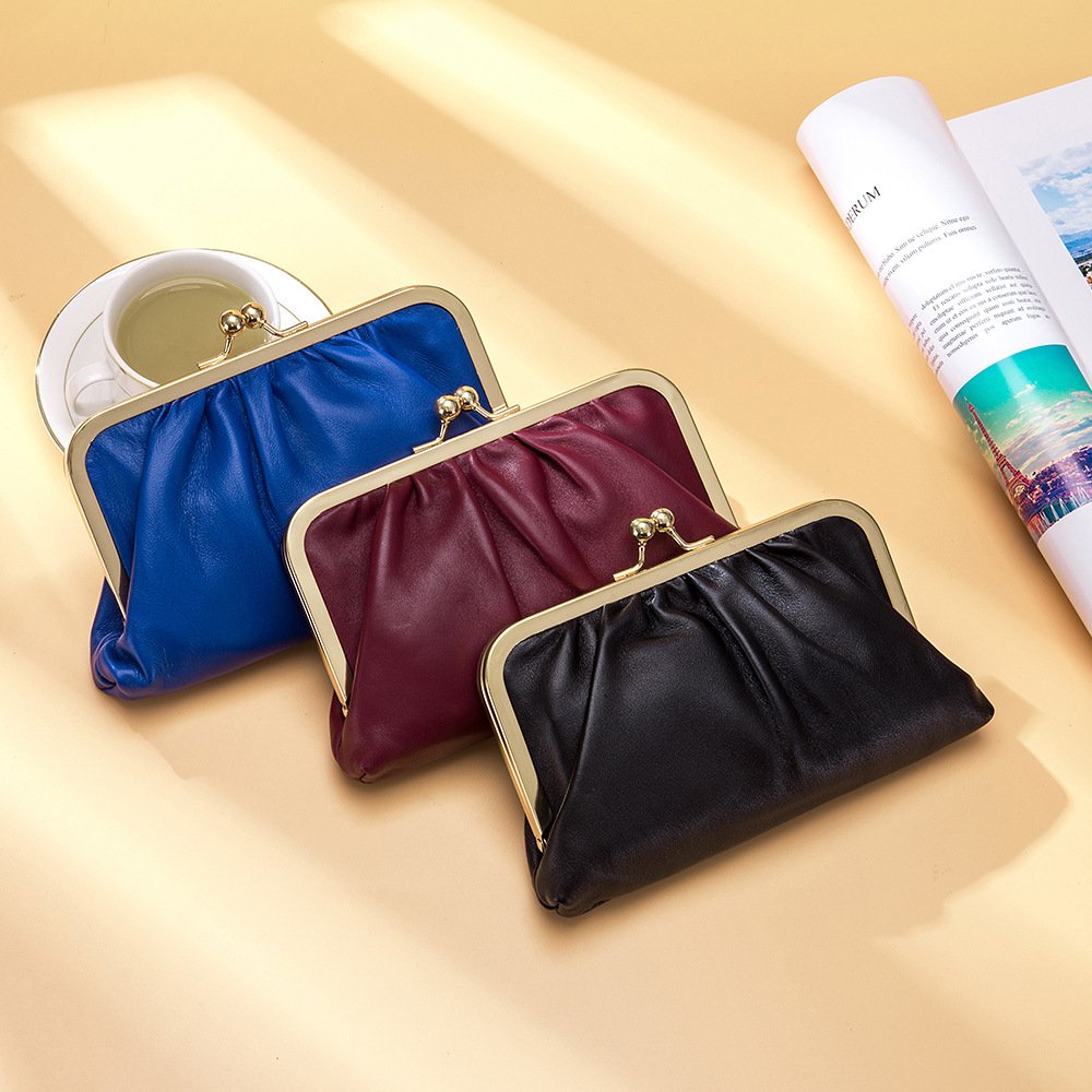 Factory Wholesale Superior Quality Genuine Leather Card Holder Wallet Ladies Clutch Bag Women Evening Bag