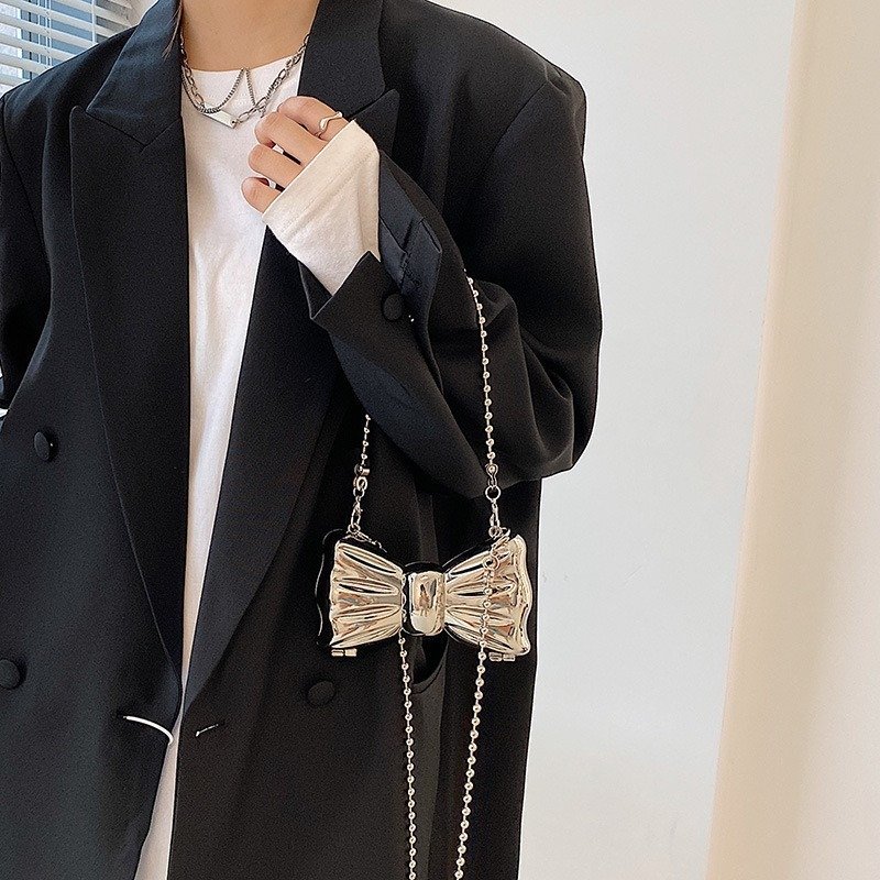 New Style Evening Bag Bow Ladies Acrylic Chain Banquet Bag Evening Dress Clutch Bag