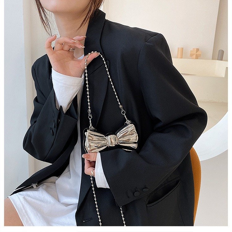 New Style Evening Bag Bow Ladies Acrylic Chain Banquet Bag Evening Dress Clutch Bag
