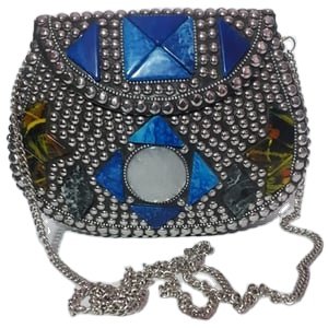 Women Wrist let Bride Evening Clutch Bag for Party Prom Wedding Lady Girl Triangle made by GM IMPEX