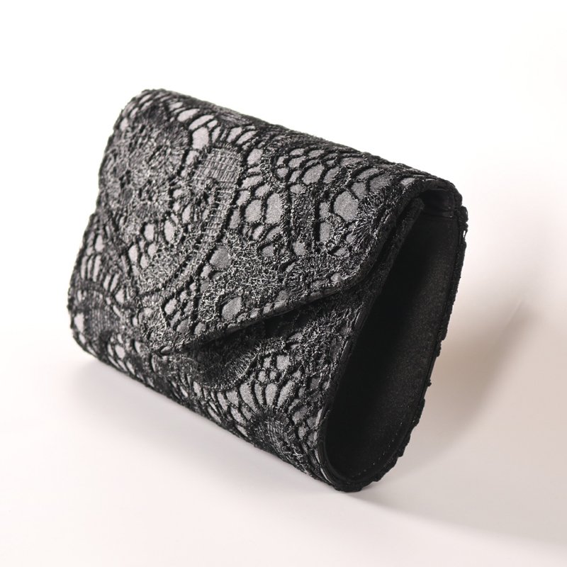 Evening Bag New Fashion Design Wrinkle Satin Clutch Bag Elegant Flower Lace Handbag for Women