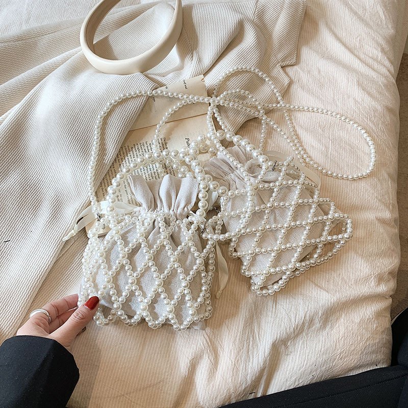 Factory Wholesale Luxury Pearl Clutch Bag Lady Crossbody Beaded Evening Party Bags