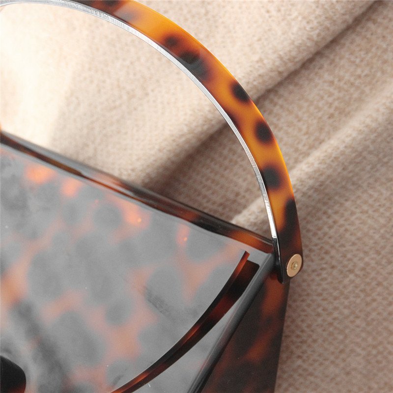 Fashion luxury design acrylic leopard print tortoise hand bag acetate evening bag women acrylic clutch bag