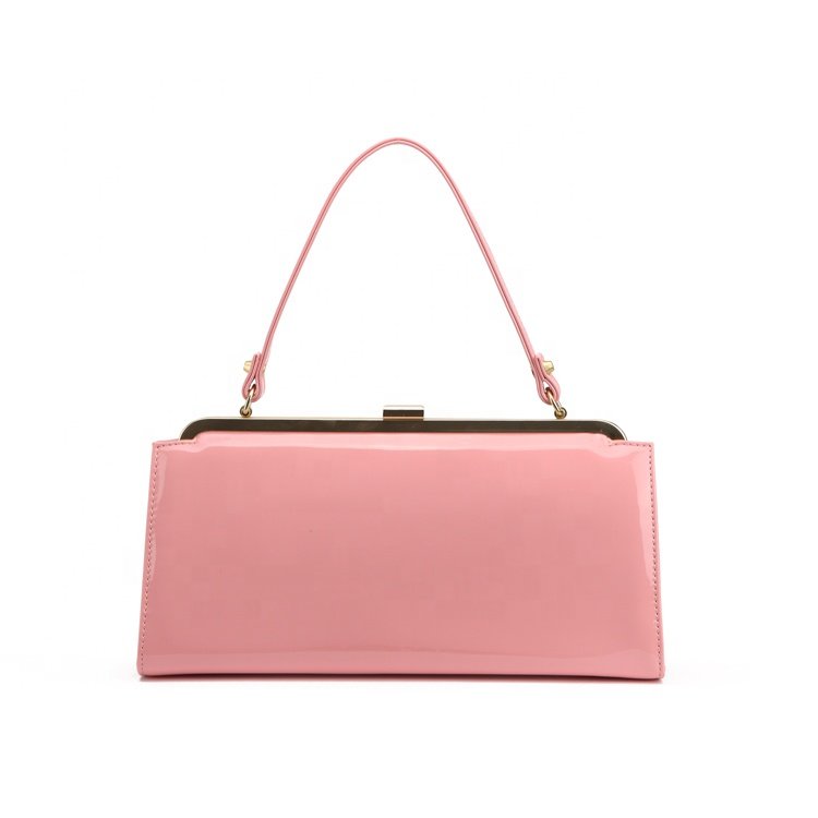 High Quality Candy Colorful Women New arrivals Vegan PU Patent Leather Party Bags Wedding Clutch Bag