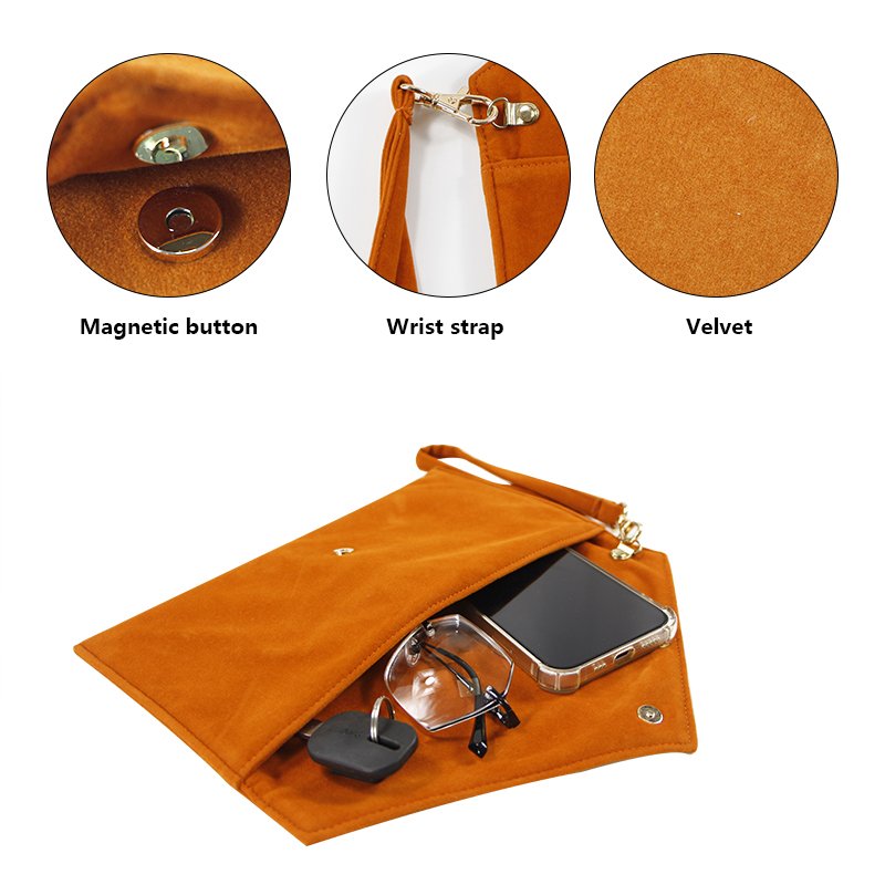 Women Party Clutch With Wrist Strap Lady Evening Envelope Bag Luxury Velvet Handbag