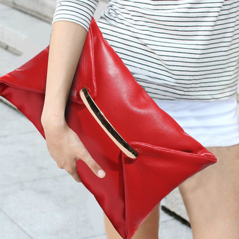 Clutch bag evening party bags,genuine leather envelopes with zipper opening