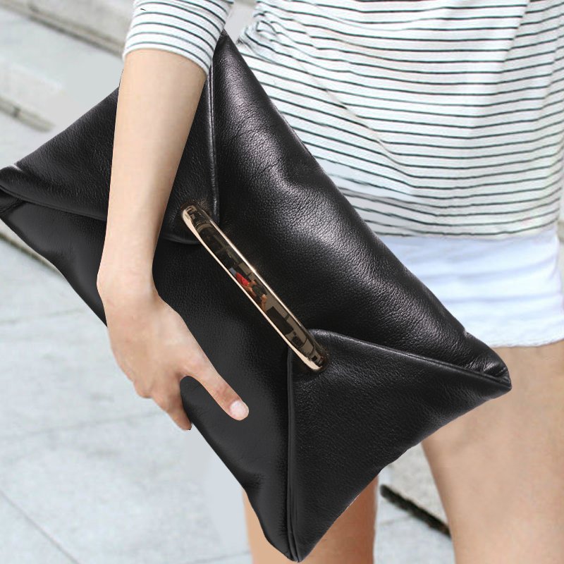 Clutch bag evening party bags,genuine leather envelopes with zipper opening