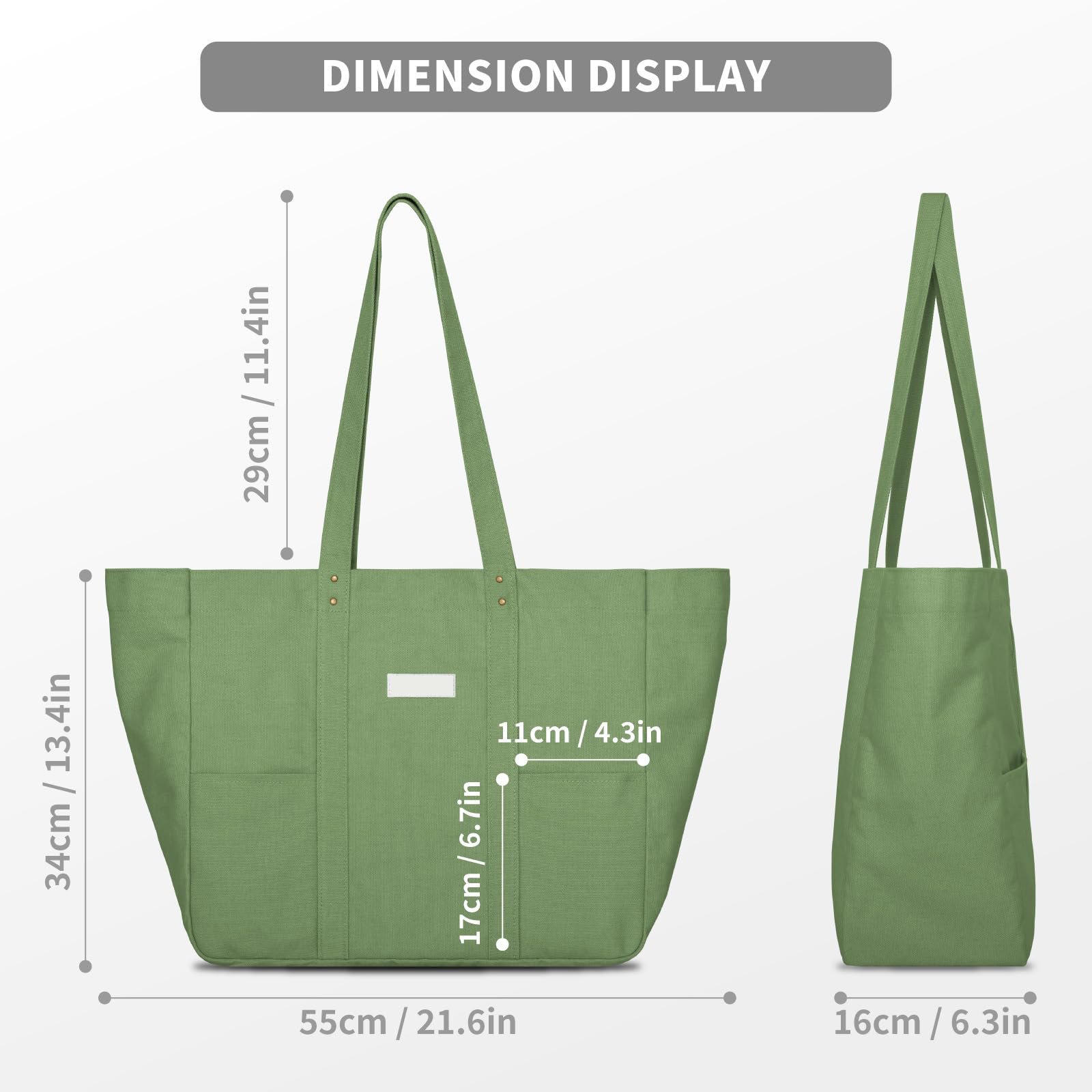 2024 Reusable shopping bag womens luxury handbags Large Canvas Tote Bag for Women Everything Bag with Pockets and Laptop Sleeve