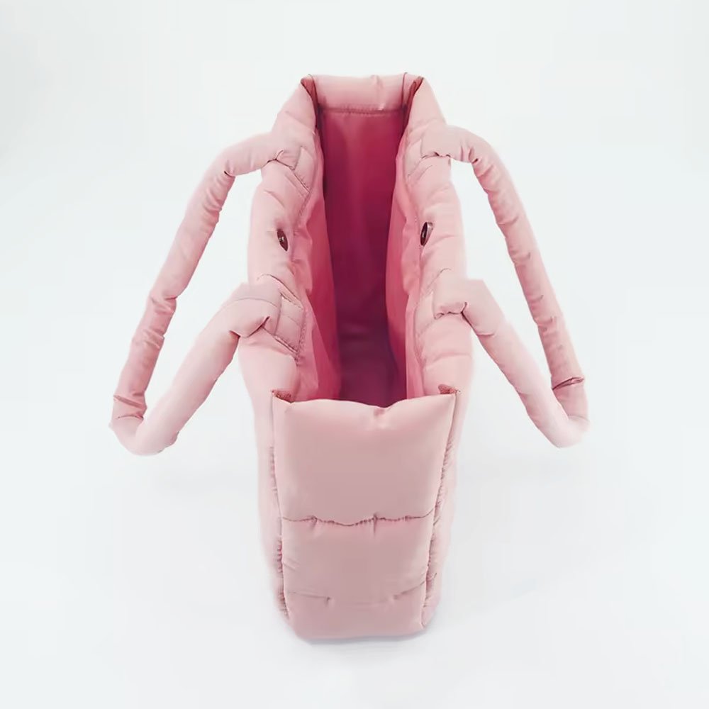Quilted Shoulder Handbag Light Weight Handmade Nylon Shopping Tote Bag Women Large Puffer Purse Women Tote Nylon Puffer Bag