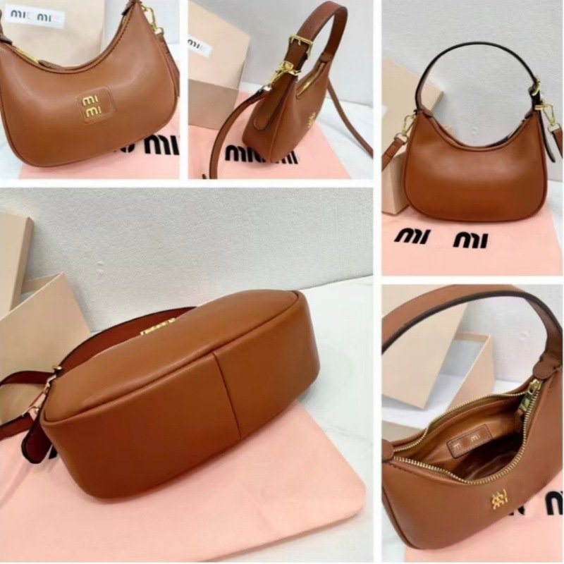 Luxury miu home top quality vintage single shoulder women's bag 2024 new portable trend crossbody hand carry underarm bag