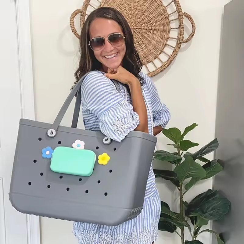 2024 New Product Simply Southern EVA Bogg Bag High Quality Silicone Large Rubber Beach Bag Portable Durable Tote Handbag