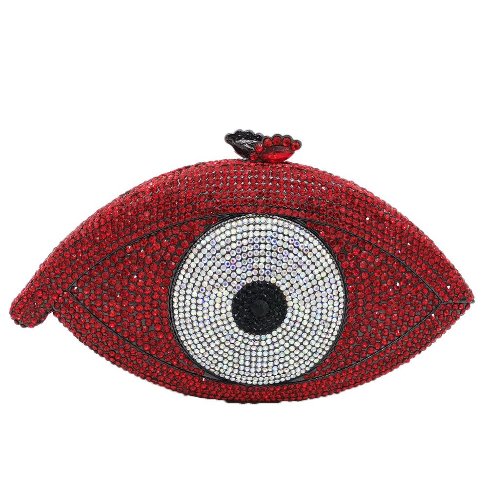 Custom luxury Evil Eyes Design rhinestone diamond ladies clutch bag evening bag