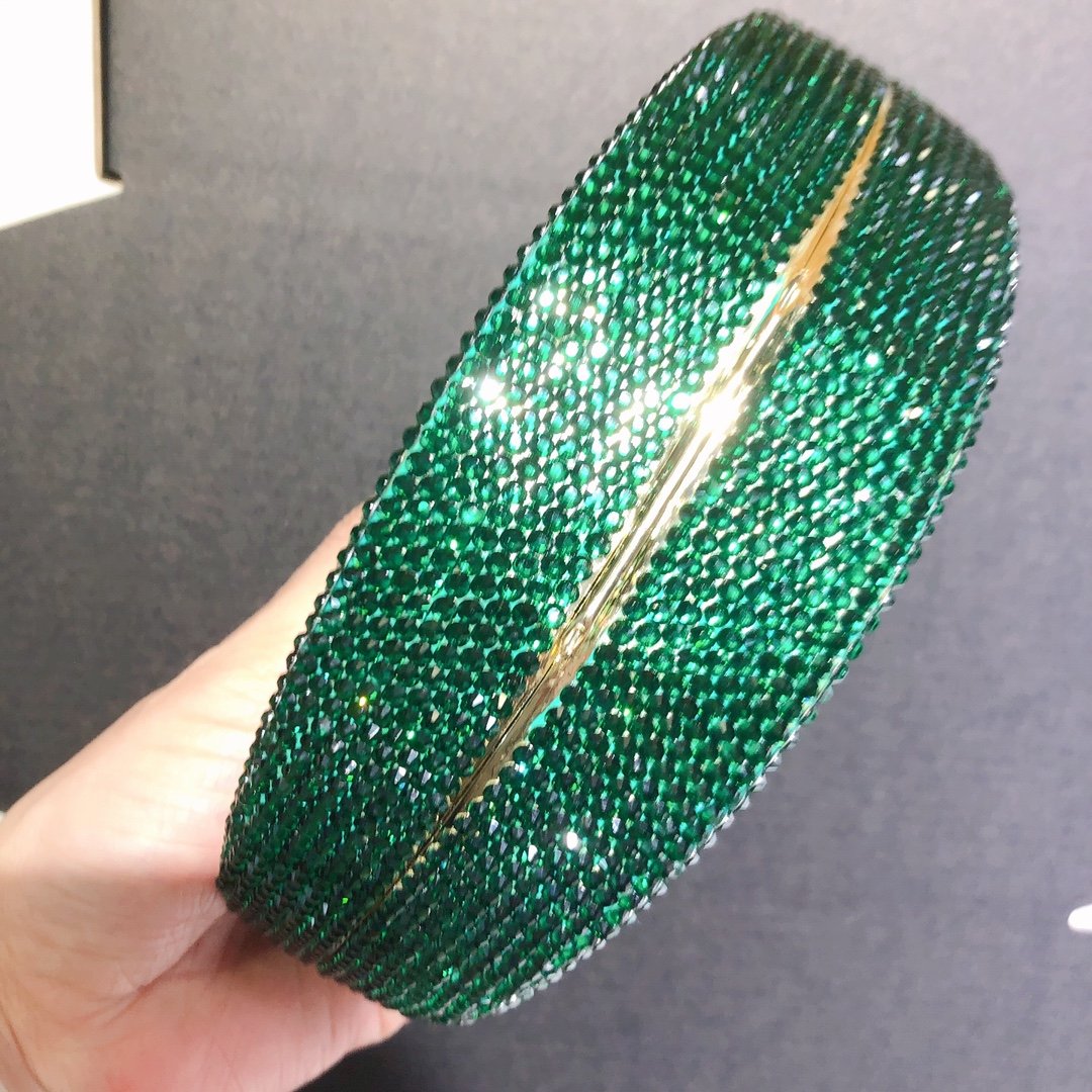 Handmade full diamond watermelon shape clutch bag evening bags fashion luxury wedding party rhinestones clutch for women