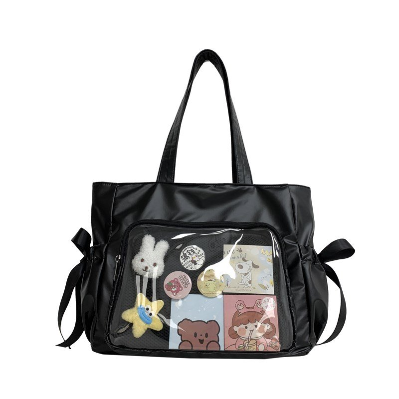 Wholesale Ita Bags Manufacturer Japanese Design Clear PVC Window Pin Display Custom ODM Ita Tote Bag