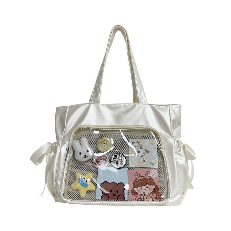 Wholesale Ita Bags Manufacturer Japanese Design Clear PVC Window Pin Display Custom ODM Ita Tote Bag