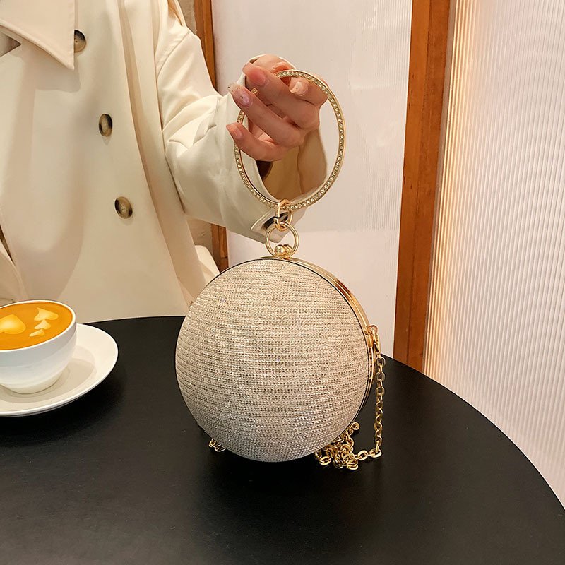 Rhinestone Evening Purse Party Purse Diamond Handbags Wedding Ladies Luxury Round Ball Evening Bag