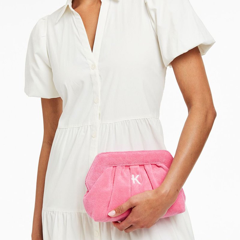 Ladies Luxury Custom Logo Beach Travel Party Wedding Cosmetic Organizer Evening Bag Terry Clutch Purse For Women