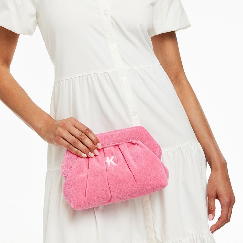 Ladies Luxury Custom Logo Beach Travel Party Wedding Cosmetic Organizer Evening Bag Terry Clutch Purse For Women