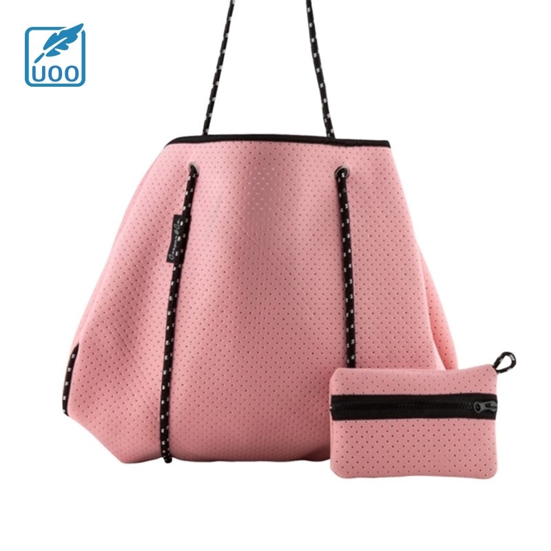 Uoo Hot Sale Super Value Custom Fashion Cute High Quality Neoprene Beach Tote Bag