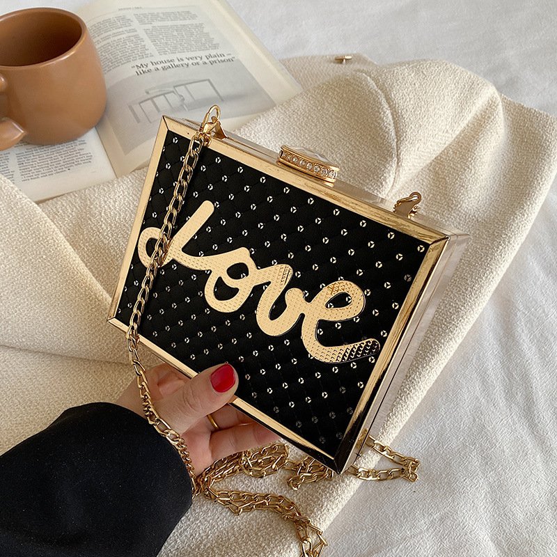 Acrylic box women's clutches wedding evening purse clutch handbag letter women's tote bags bolsas de mujer ladies hand bags