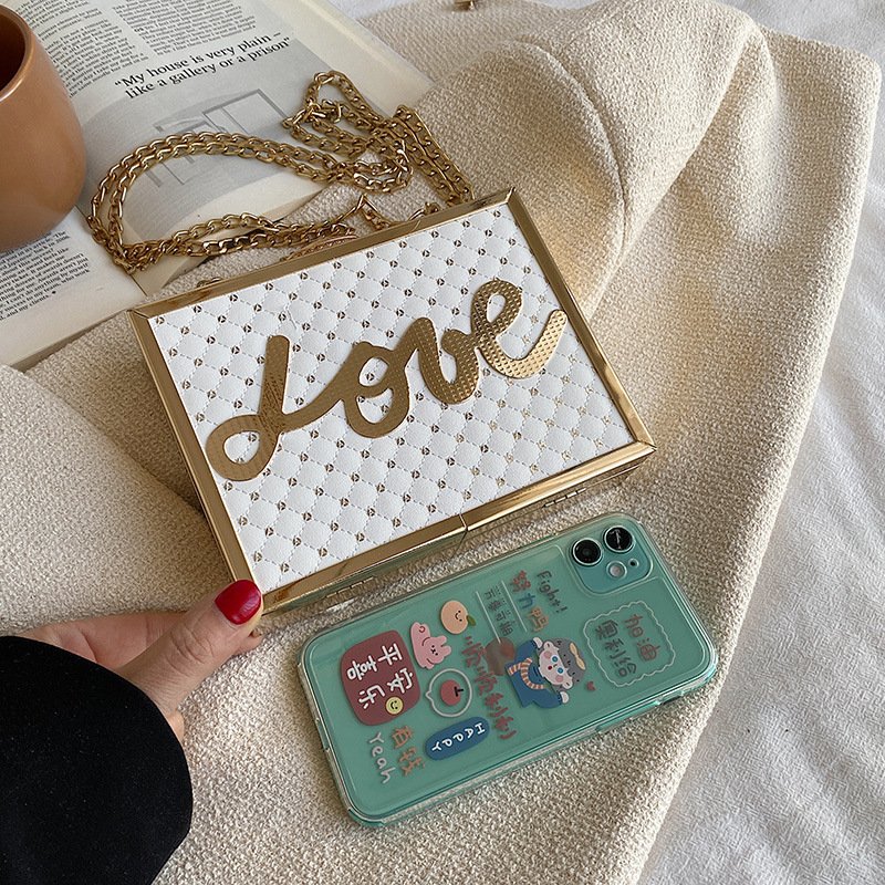 Acrylic box women's clutches wedding evening purse clutch handbag letter women's tote bags bolsas de mujer ladies hand bags